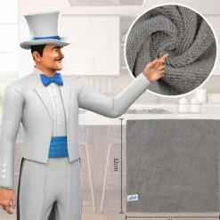 Svampar & Dukar-*MR.SIGA Mikrofiber Rengöringsduk, Universalhanddukar, Rändfria Rengöringstrasor, 12-pack, Grå, Storlek 32 x 32 cm (12,6 x 12,6 tum)