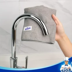 Svampar & Dukar-*MR.SIGA Mikrofiber Rengöringsduk, Universalhanddukar, Rändfria Rengöringstrasor, 12-pack, Grå, Storlek 32 x 32 cm (12,6 x 12,6 tum)