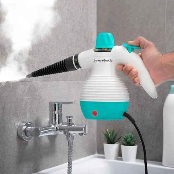 InnovaGoods Ångtvättar-Multifunktionell 9-i-1 handhållen steamer med tillbehör Steany 0,35 L 3 Bar 1000W