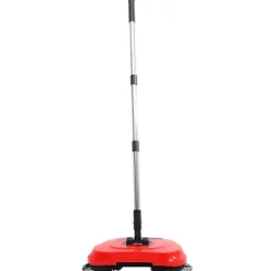 Städmaskiner-Multifunktionell 3-i-1 Hushållsrengöring Lat Handtryck Sopmaskin Sopskyffel Papperskorg 360 Roterande Golvrengöringsmopp (Röd)
