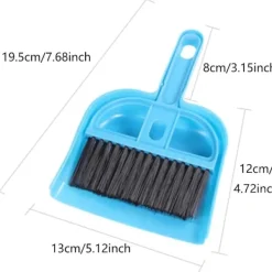 GIFT OF G Rengöringsmedel-Multifunktionell Mini Sopskyffel och Borstset, små Rengöringsverktyg, kvast, portabel Sopskyffel, blå