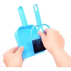 GIFT OF G Rengöringsmedel-Multifunktionell Mini Sopskyffel och Borstset, små Rengöringsverktyg, kvast, portabel Sopskyffel, blå