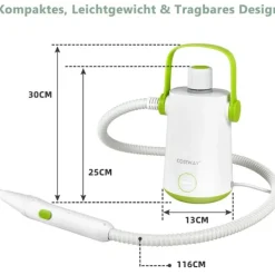Northix Ångtvättar-Multifunktionell ångtvätt bärbar handhållen ångrengöringsmaskin med 1000 W power green