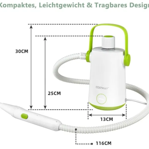 Northix Ångtvättar-Multifunktionell ångtvätt bärbar handhållen ångrengöringsmaskin med 1000 W power green