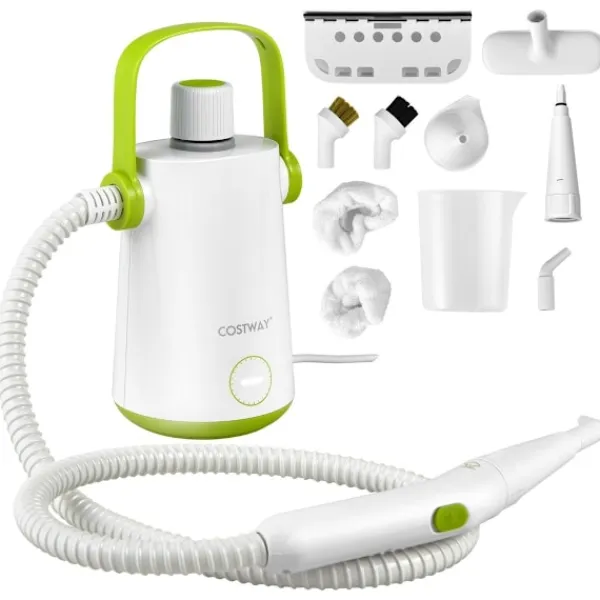 Northix Ångtvättar-Multifunktionell ångtvätt bärbar handhållen ångrengöringsmaskin med 1000 W power green