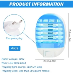 Skadedjur & Insekter-Myggdödarlampa, Anti-Mygglampa, 4-pack Anti-Mygglampa, Elektrisk Insektsdödare för Hem, Trädgård