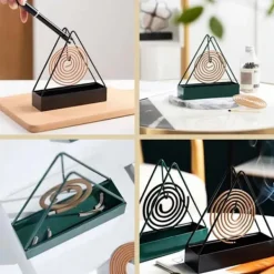 LBSS Skadedjur & Insekter-Myggspiralhållare med trianglar Form Brandsäker Myggavstötande spolar Bricka Inflyttningspresent