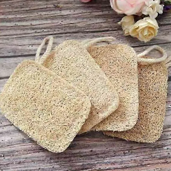 ECORP Svampar & Dukar-Naturlig Loofah Svamp Diskborste 6-pack Set för Köksrengöring Miljövänlig