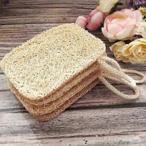 ECORP Svampar & Dukar-Naturlig Loofah Svamp Diskborste 6-pack Set för Köksrengöring Miljövänlig