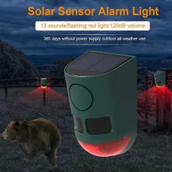 Skadedjur & Insekter-N911B Soldriven Ultraljud Djuravvisare för Utomhus Infraröd Rörelsesensor Ljud Ljus Alarm Fågel Skadedjursavskräckare