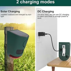 Skadedjur & Insekter-N911B Soldriven Ultraljud Djuravvisare för Utomhus Infraröd Rörelsesensor Ljud Ljus Alarm Fågel Skadedjursavskräckare