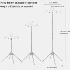 Tvättillbehör-Ångkokarstativ - Fällbart teleskopiskt klädångarstativ, Hängare för ångande kläder, Ångställ för kläder
