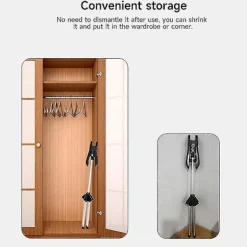 Tvättillbehör-Ångkokarstativ - Fällbart teleskopiskt klädångarstativ, Hängare för ångande kläder, Ångställ för kläder