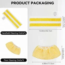 DAO Städmoppar-Ångmoppdynor för Kärcher EasyFix SC2 SC3 SC4 Ångrengörare [DB] Yellow