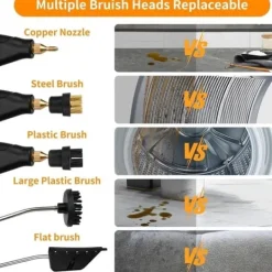Ångtvättar-Ångrenare för Hem & Bil - 2500W Handhållen Tryckångare | 15 sekunders Uppvärmning | 6 Ångnivåer | 1,2L Vattentank - Perfekt för Djuprengöring