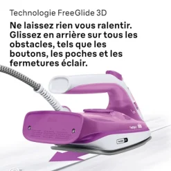 BRAUN Strykjärn-Ångstrykjärn - - FI3124PU Freestyle 3 - Effekt 2400 W - SuperCéramic Sula - Vattentank 270 ml - Självrengörande rosa och vitt