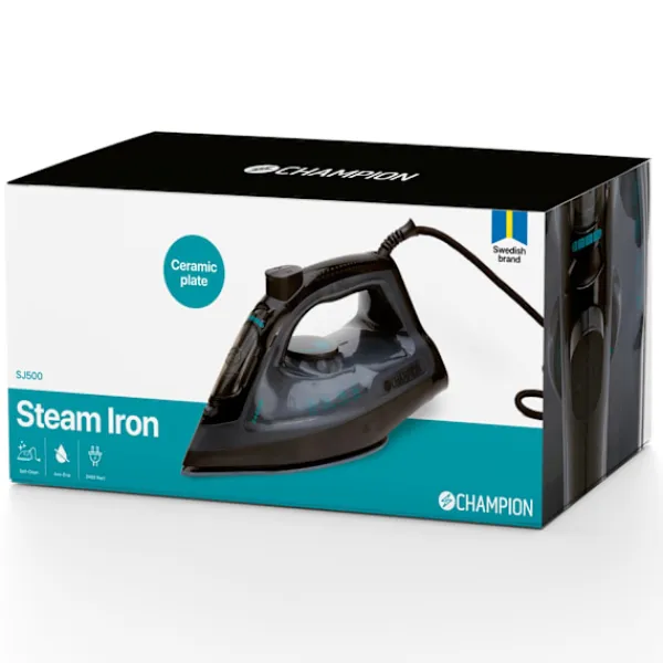 Champion Strykjärn-Ångstrykjärn Ceramic 2400W SJ500 Svart