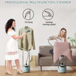 LUNAVO Ångtvättar-Ångstrykningsapparat vertikal - TECH DISCOUNT - 1.6L - 1800W - 10 hastigheter - Högtemperatursterilisering
