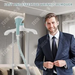 LUNAVO Ångtvättar-Ångstrykningsapparat vertikal - TECH DISCOUNT - 1.6L - 1800W - 10 hastigheter - Högtemperatursterilisering