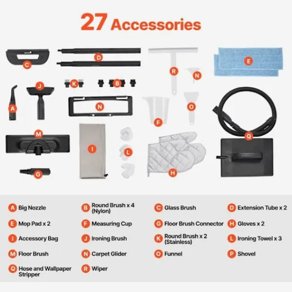 DUOKU Ångtvättar-Ångtvätt - - CB-101A - 2000 W - Tank 1,5 L - Sladd 5 m
