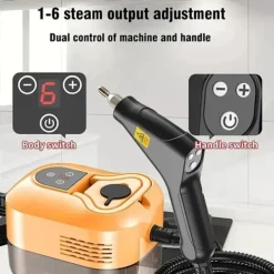 Ångtvättar-Ångtvätt för hem & bil - 2500W Handhållen tryckångare | 15 sekunders uppvärmning | 6 ångnivåer | 1,2L Vattentank - Perfekt för djuprengöring S2 | Fyndiq