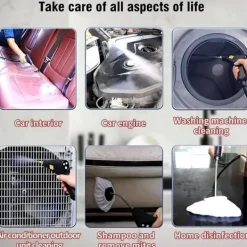 Ångtvättar-Ångtvätt för hem & bil - 2500W Handhållen tryckångare | 15 sekunders uppvärmning | 6 ångnivåer | 1,2L Vattentank - Perfekt för djuprengöring S2 | Fyndiq