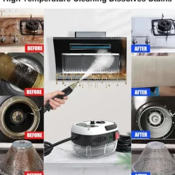 BEBETTER Ångtvättar-Ångtvätt för hemmabruk, handhållen ångare för rengöring, 2500W (Brittiska bestämmelser)