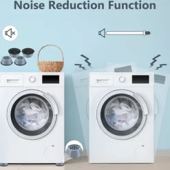 Tvättillbehör-[NT] Vibrationsdämpande fötter för tvättmaskin/torktumlare Grå 8-pack