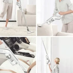 Dammsugare & Tillbehör-12000Pa Sladdlös Skaftdammsugare med LED-Frontljus 6000mAh Batteritid 30 min Laddning 4-5h Handdammsugare för Hem Hård