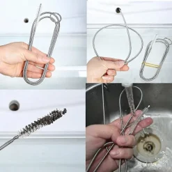 Fönsterrengöring-2-pack 152 cm lång piprensare flexibel rörrengöringsborste kylskåpsrengöring [D]