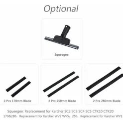 Fönsterrengöring-2-pack 280 mm fönsterskrapa ersättningsblad för Kärcher WV2 WV5