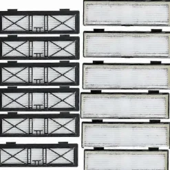 Dammsugare & Tillbehör-12-pack Anslutna filter för Neato Botvac, Neato Botvac Connected-serien D80 D5 D3 D85 D7 med gratis rengöringsborste