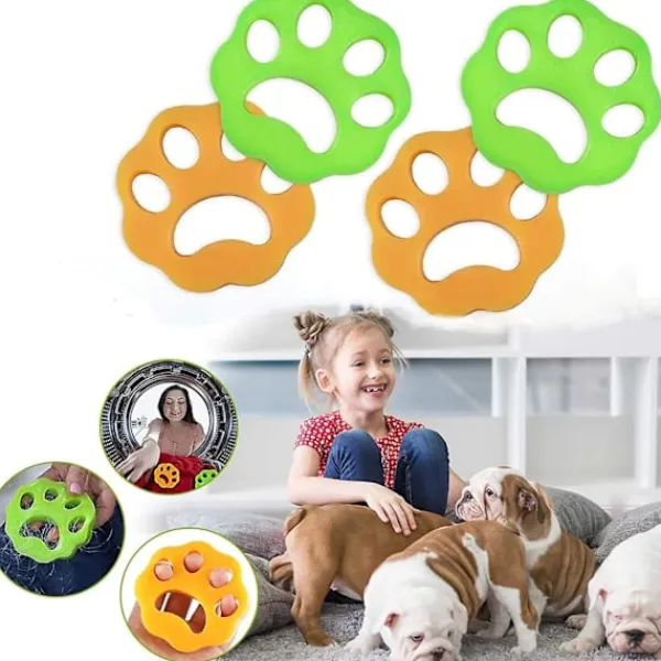 Tvättillbehör-4-pack Anti-Hårboll, Djurhårsrengöringsverktyg, Tvättmaskinsdamm och Skräp Fångar Djurhår som Fäster vid Dina Kläder