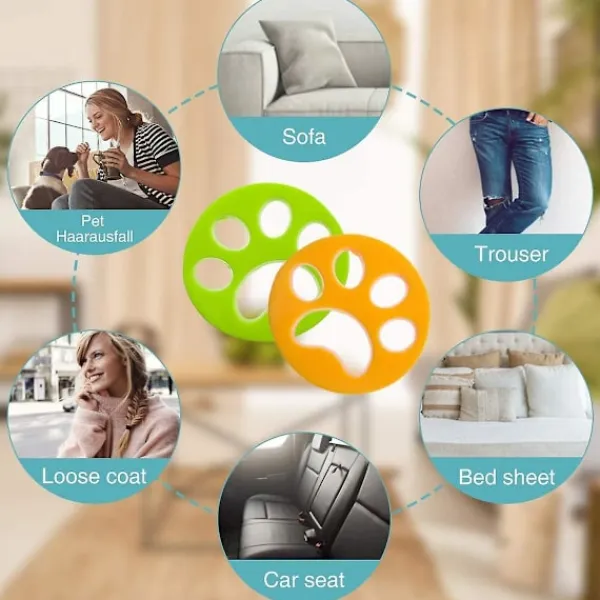 Tvättillbehör-4-pack Anti-Hårboll, Djurhårsrengöringsverktyg, Tvättmaskinsdamm och Skräp Fångar Djurhår som Fäster vid Dina Kläder