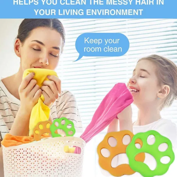 Tvättillbehör-4-pack Anti-Hårboll, Djurhårsrengöringsverktyg, Tvättmaskinsdamm och Skräp Fångar Djurhår som Fäster vid Dina Kläder