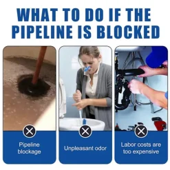 Rengöringsmedel-12-pack Avloppsrengöringspulver - Kraftfull, miljövänlig lösning för att rensa kök och badrum