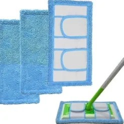 AquaForge Städmoppar-3-pack, Blå Swiffer Sweeper-kompatibla, återanvändbara ersättningsdukar