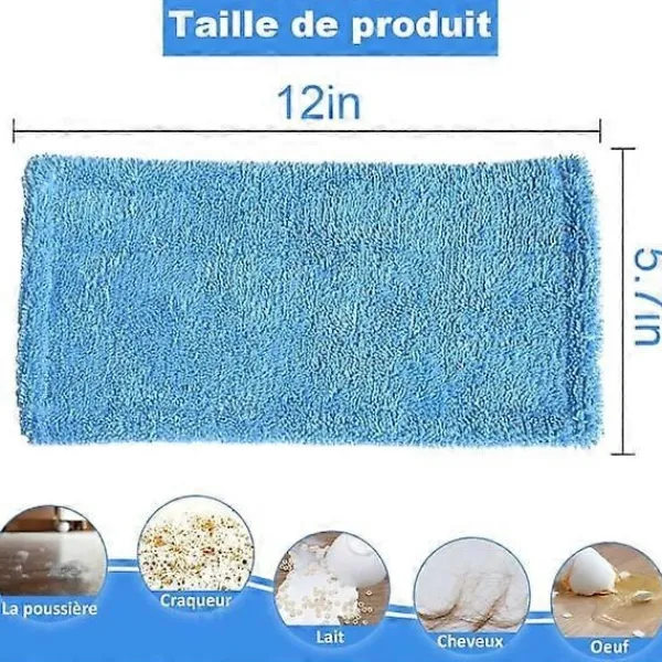 AquaForge Städmoppar-3-pack, Blå Swiffer Sweeper-kompatibla, återanvändbara ersättningsdukar