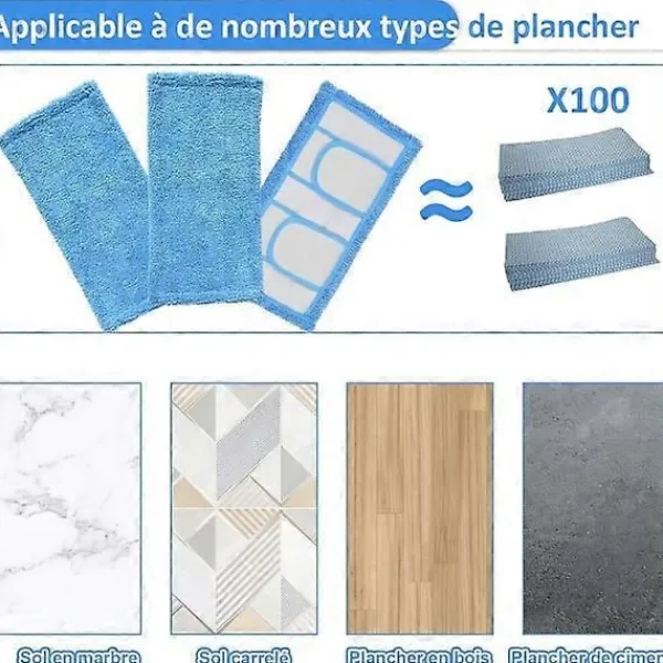 AquaForge Städmoppar-3-pack, Blå Swiffer Sweeper-kompatibla, återanvändbara ersättningsdukar