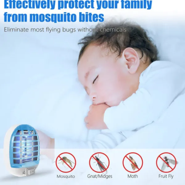 Skadedjur & Insekter-6-pack Bug Zapper inomhus - elektronisk flugfälla och myggdödare med blåljus för hem, kontor och baby