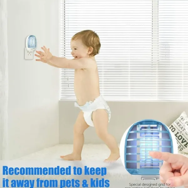 Skadedjur & Insekter-6-pack Bug Zapper inomhus - elektronisk flugfälla och myggdödare med blåljus för hem, kontor och baby