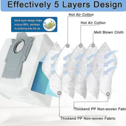 Dammsugare & Tillbehör-12-pack dammpåsar för Roborock Q7 Max / Q7 Max+ / Q7 Max Plus