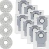 Dammsugare & Tillbehör-12-pack dammpåsar för Roborock QV 35A / QR 798 / QR 598 robotdammsugare - Inkluderar 4 trasor & 8 dammpåsar