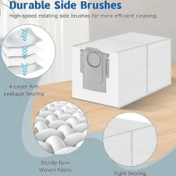 Dammsugare & Tillbehör-12-pack dammpåsar för Roborock QV 35A / QR 798 / QR 598 robotdammsugare - Inkluderar 4 trasor & 8 dammpåsar