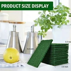 EDO MART Svampar & Dukar-40-pack diskmaskinsdynor, 4,5 x 6 tum gröna återanvändbara hushållsdiskunderlag