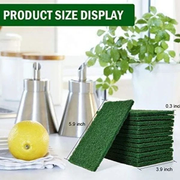 EDO MART Svampar & Dukar-40-pack diskmaskinsdynor, 4,5 x 6 tum gröna återanvändbara hushållsdiskunderlag