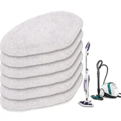DAO Städmoppar-6-pack Ersättningsdukar för Polti Vaporetto Vaporforce Borste SV440 SV450 SV400 SV420 Smart 100 Tvättbara Ersättningsmoppar [DB]