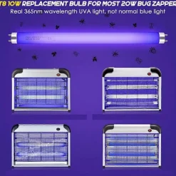 Archipelago Skadedjur & Insekter-10-pack Ersättningslampor för Insektsdödare 10W Kompatibla med 20W Inomhus Insektsdödare, BL T8 F10W 13-tums Lampa Myggdödare Rör UV