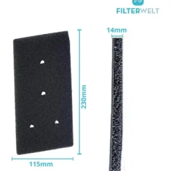 Torktumlare-4-pack filter kompatibel Bauknecht Privileg Whirlpool HX 481010716911 torktumlare - värmepumpstorktumlare - 230 x 115 x 14 mm - svampfilter -
