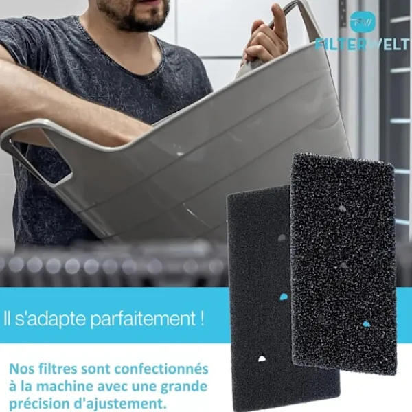 Torktumlare-4-pack filter kompatibel Bauknecht Privileg Whirlpool HX 481010716911 torktumlare - värmepumpstorktumlare - 230 x 115 x 14 mm - svampfilter -